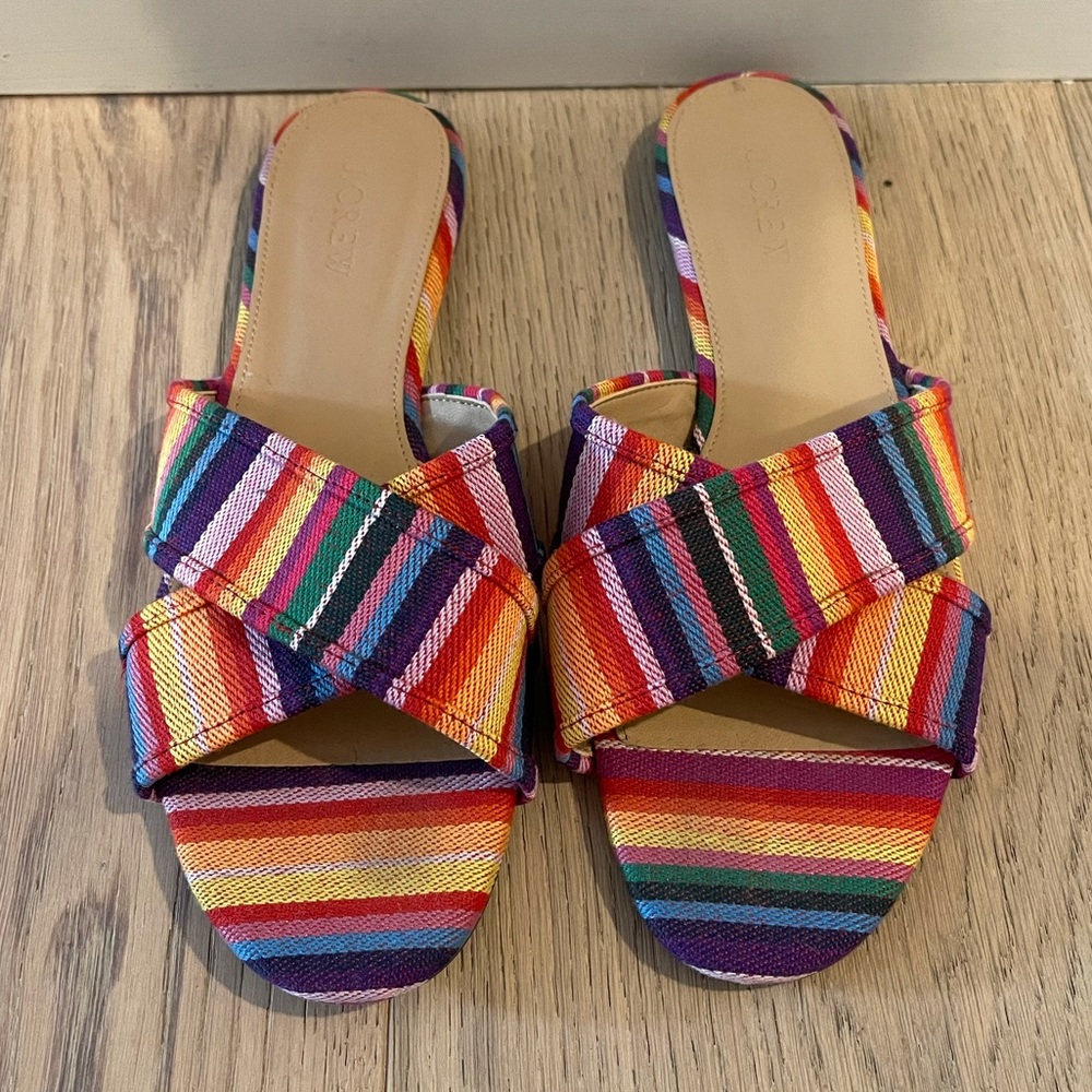 J. Crew rainbow stripes sandals - size 8.5